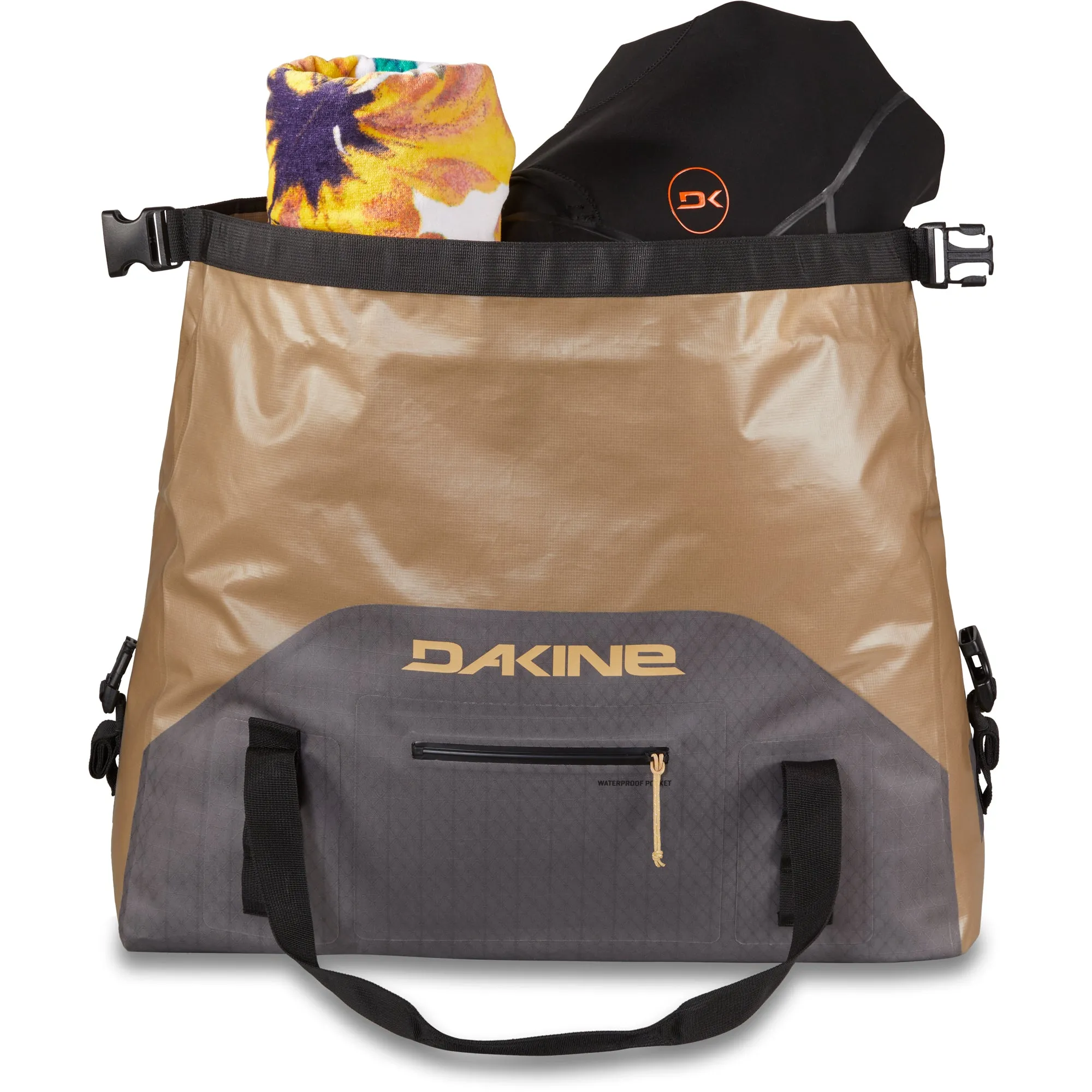 Dakine Cyclone 60L Wet/Dry Rolltop Duffle - Castlerock/Stone