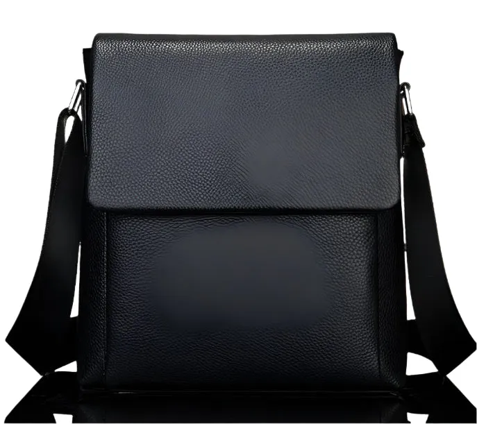 Men's Leather Shoulder Bag With Adjustable Shoulder Strap