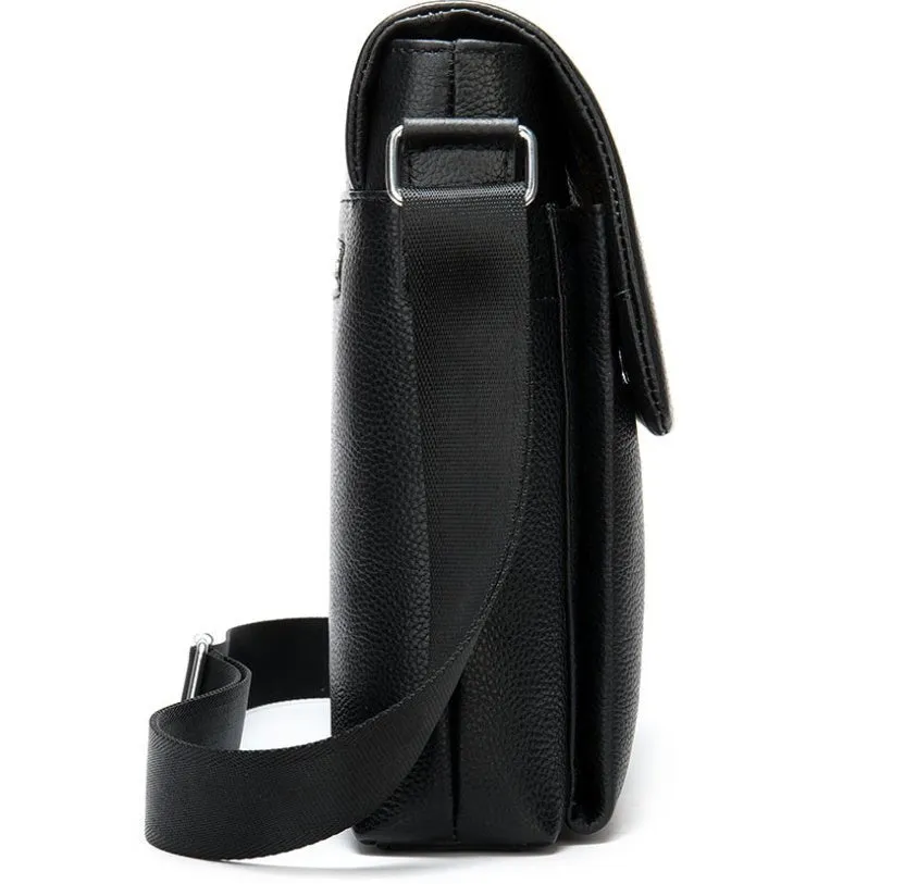 Men's Leather Shoulder Bag With Adjustable Shoulder Strap